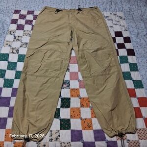 Xhilaration Lightweight Khaki Hiking Trousers Size Medium Drawstring Waist Legs